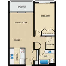 1BD 1BTH A 319 floor plan